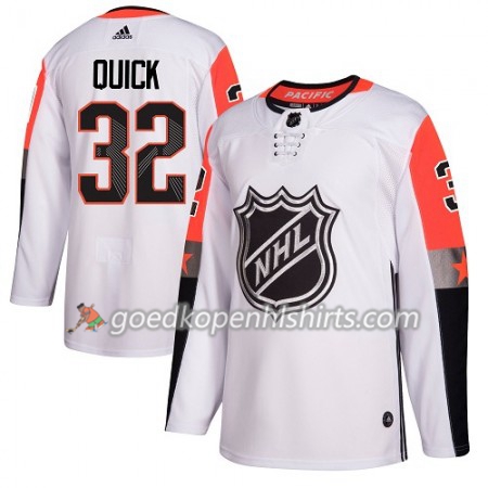 Los Angeles Kings Jonathan Quick 32 2018 NHL All-Star Pacific Division Adidas Wit Authentic Shirt - Mannen